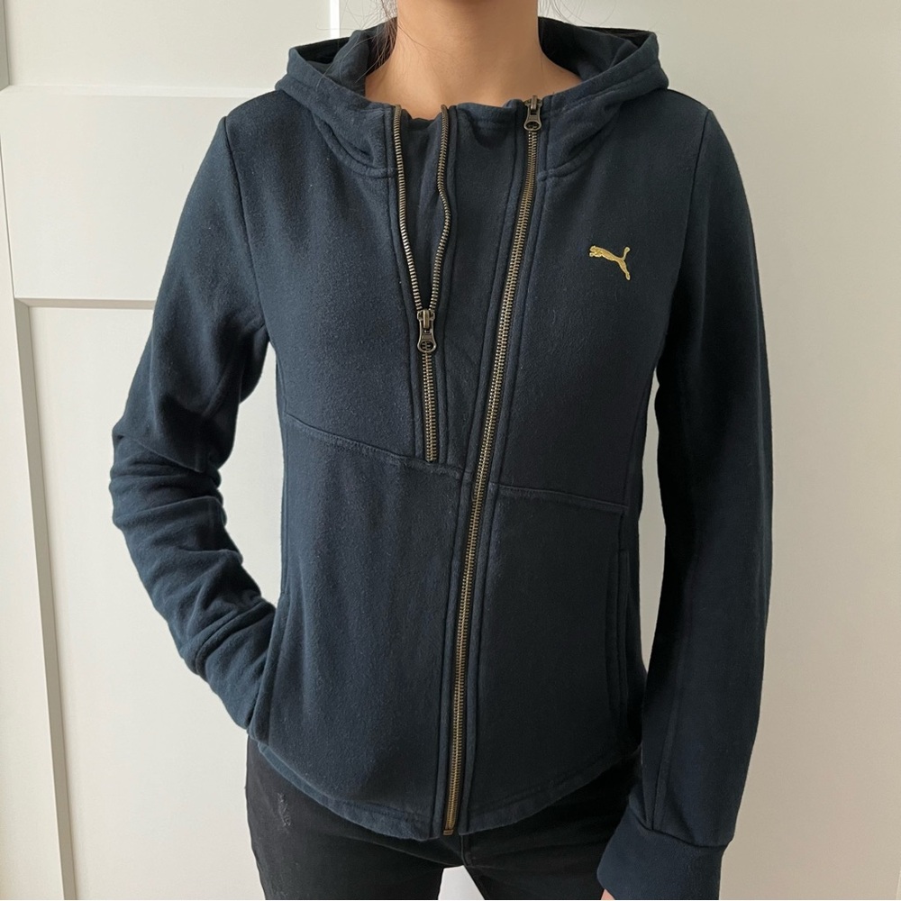 Puma Vintage asymmetrical zip up hoodie